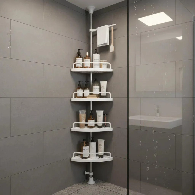 ORGANIZADOR ESQUINERO PARA DUCHA Y BAÑO AJUSTABLE DE 4 PISOS - 8