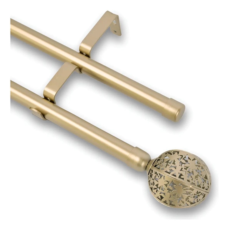 BARRA DE CORTINA METALICA EXTENSIBLE AJUSTABLE 160 A 300 CM DORADA - 1