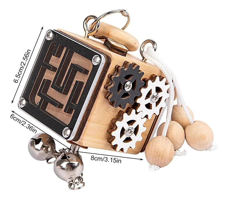 CUBO SENSORIAL DE MADERA PARA APRENDIZAJE INFANTIL - 9