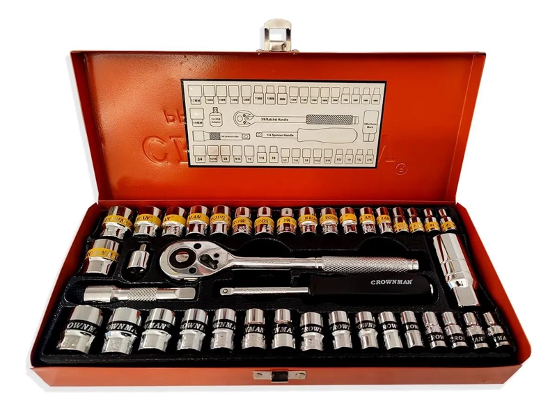 JUEGO DE DADOS MECANICO 40 PIEZAS CON CAJA METALICA - 6
