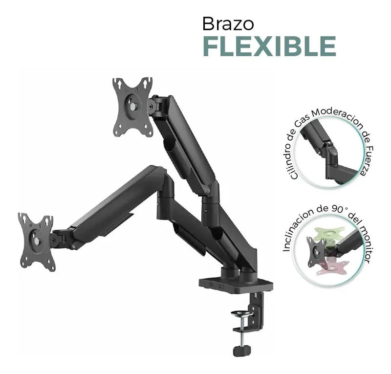 SOPORTE DOBLE PARA ESCRITORIO PARA MONITORES DE 17 A 32 PULGADAS - 4