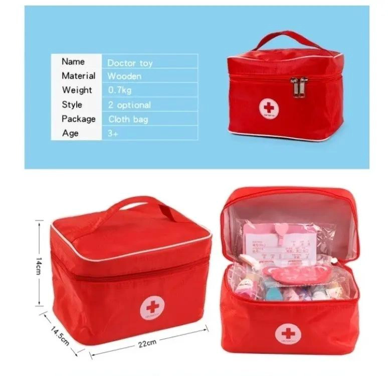 JUEGO DE DOCTOR DE MADERA PARA NIÑOS Y NIÑAS CON ACCESORIOS - 7