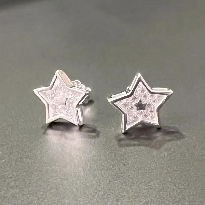 AROS ESTRELLA DE PLATA 925 CON MICROCIRCONES DE 10 MM - 4