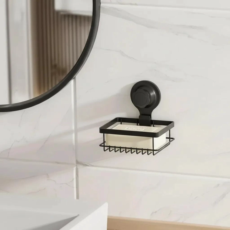 ORGANIZADOR DE DUCHA SUCCION COLOR NEGRO PARA BAÑO - 5