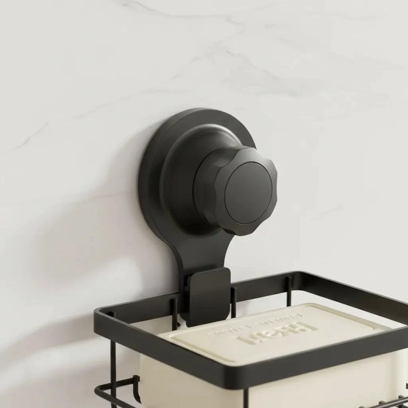 ORGANIZADOR DE DUCHA SUCCION COLOR NEGRO PARA BAÑO - 6