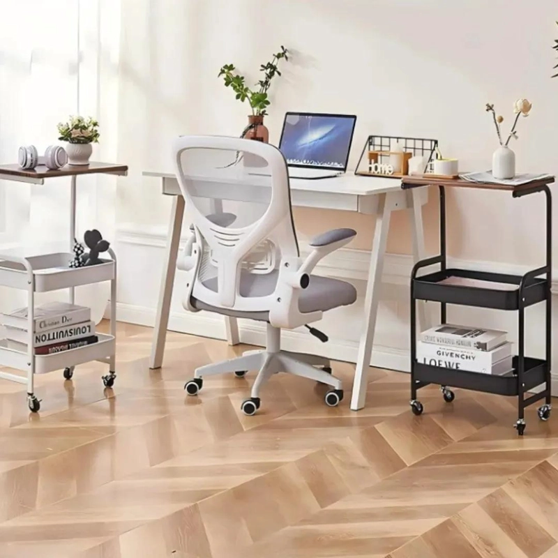 MUEBLE ORGANIZADOR DE BAÑO DE METAL Y MADERA COLOR BLANCO - 6