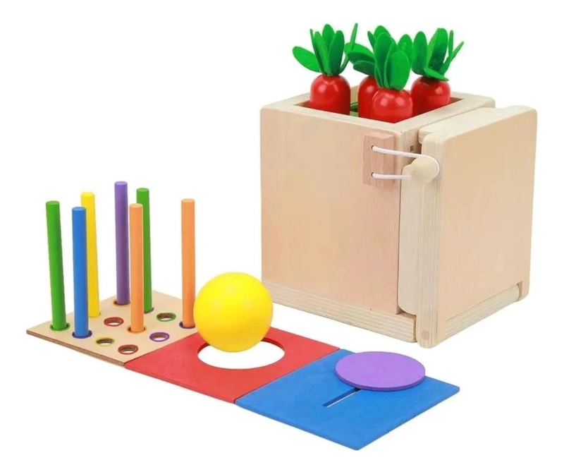 CUBO DIDACTICO INFANTIL DE MADERA MULTICOLOR PARA APRENDIZAJE - 1
