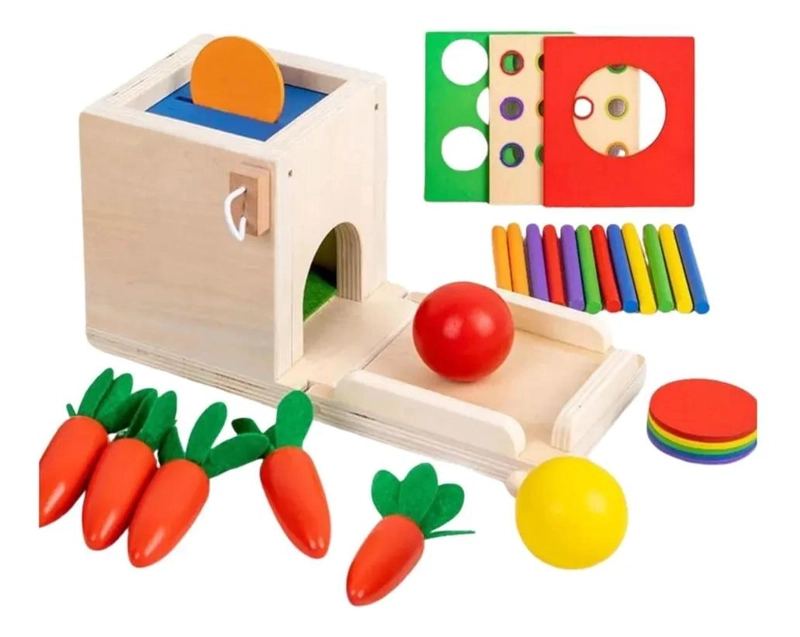 CUBO DIDACTICO INFANTIL DE MADERA MULTICOLOR PARA APRENDIZAJE - 2