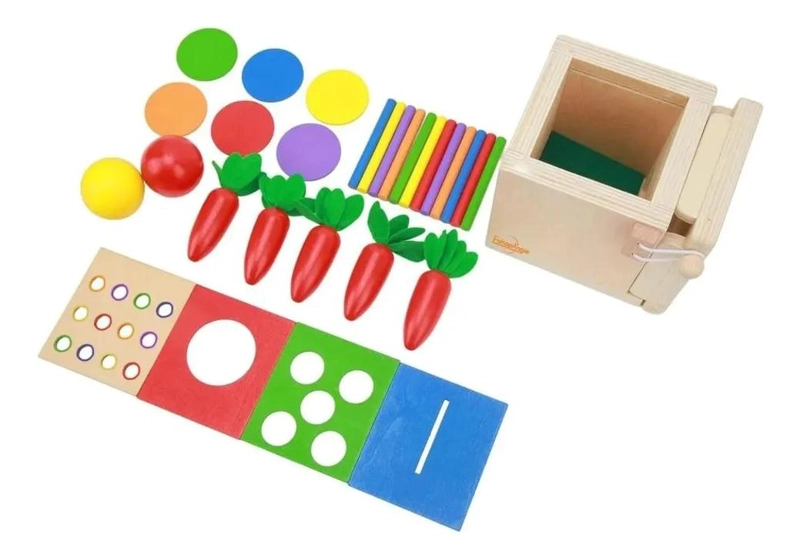 CUBO DIDACTICO INFANTIL DE MADERA MULTICOLOR PARA APRENDIZAJE - 3