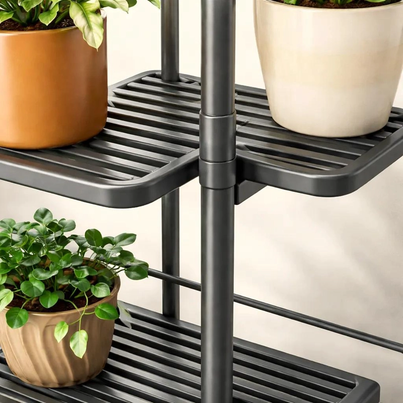 SOPORTE METALICO PARA 5 MACETAS JARDINERIA INTERIOR Y EXTERIOR - 7