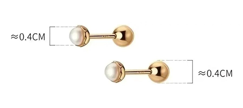 AROS ELEGANTES DE ORO DE 18 KILATES PARA BEBE S ATORNILLADOS - 2