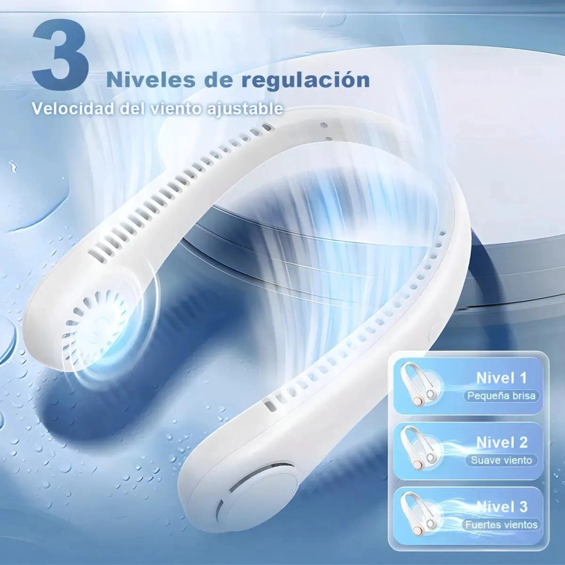 VENTILADOR PORTATIL AJUSTABLE PARA CUELLO USB BLANCO - 9