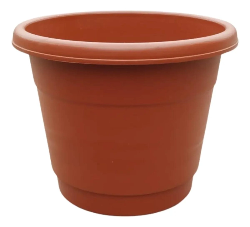 SET DE 2 MACETEROS REDONDOS DE TERRACOTA LISA PARA PLANTAS GRANDES - 3