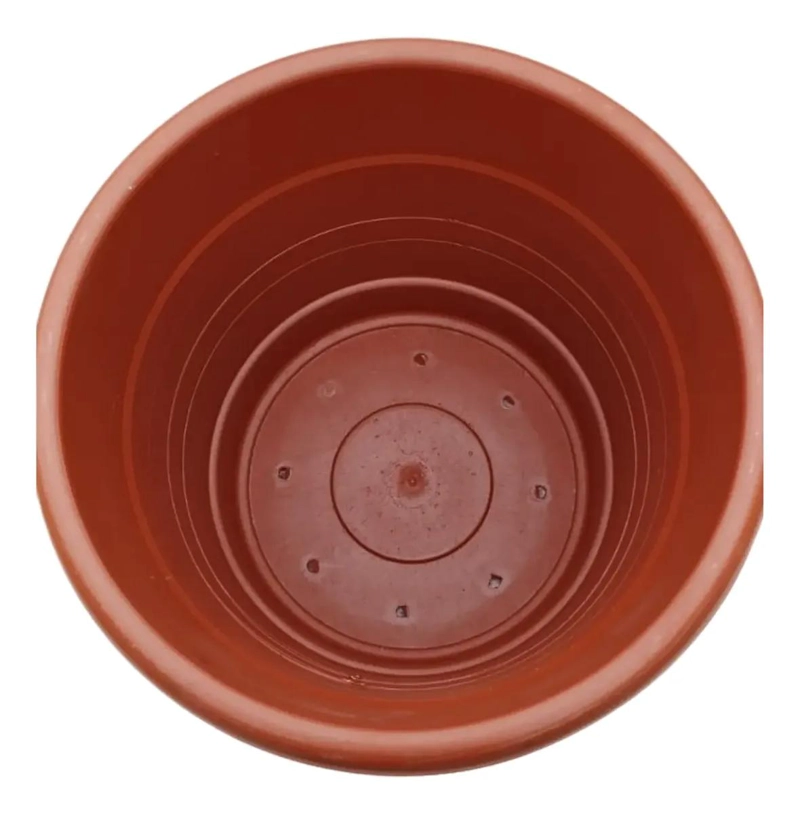 SET DE 2 MACETEROS REDONDOS DE TERRACOTA LISA PARA PLANTAS GRANDES - 4