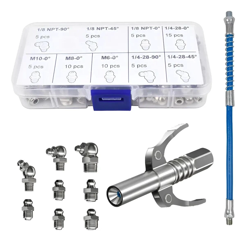 KIT DE ENGRASADOR NEUMATICO CON MANGUERA Y ACCESORIOS - 1