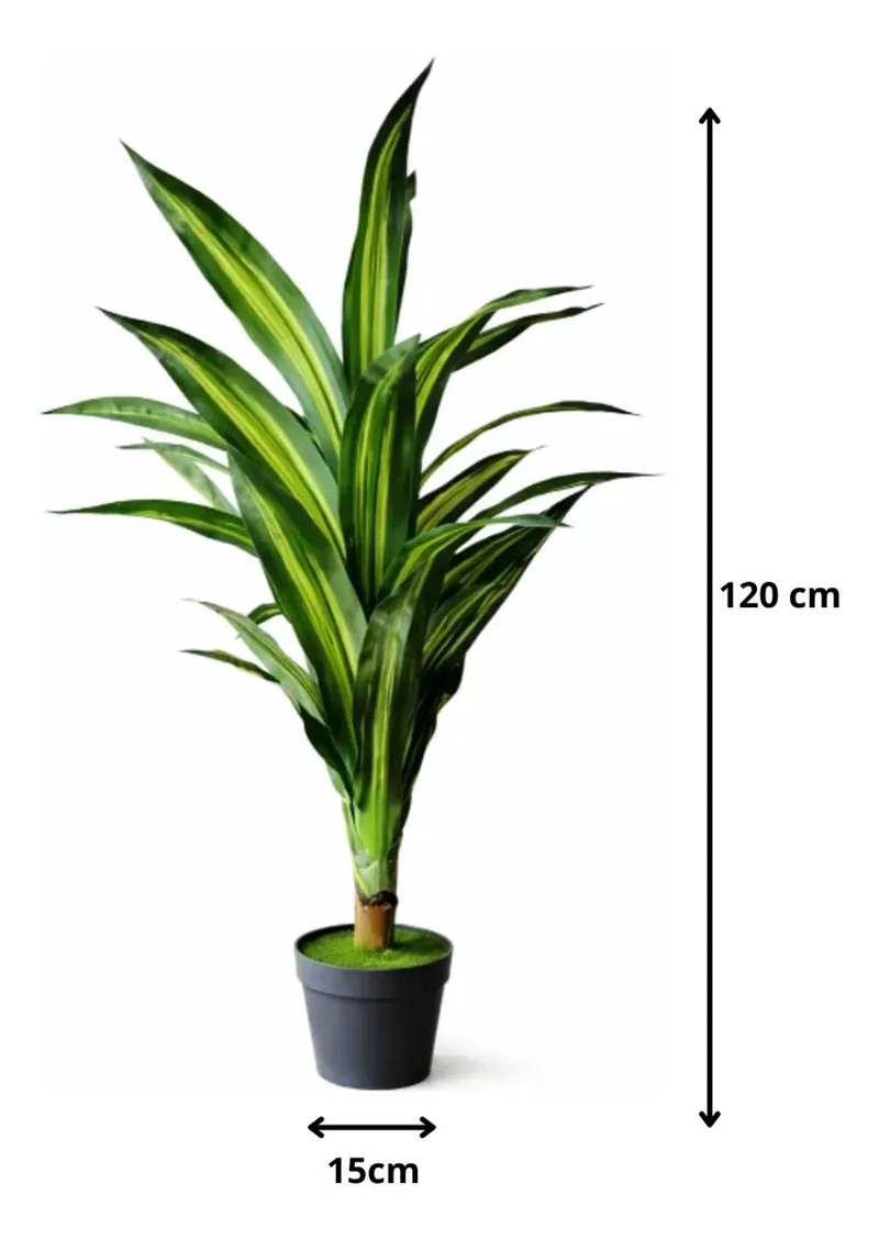 PLANTA ARTIFICIAL TIPO DRACAENA CON MACETERO PLASTICO DE 120 CM - 2