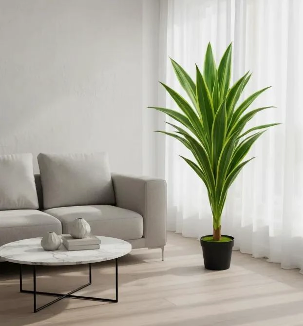 PLANTA ARTIFICIAL TIPO DRACAENA CON MACETERO PLASTICO DE 120 CM - 8