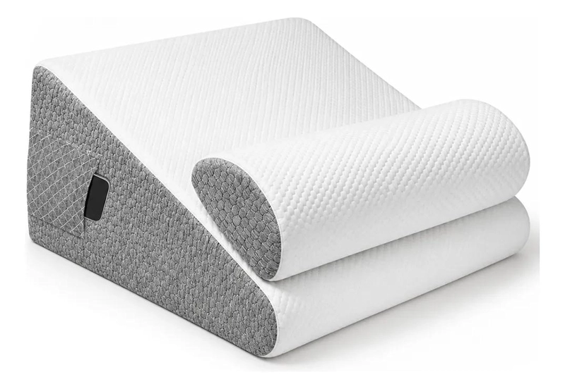 ALMOHADA CUÑA TRIANGULAR DE ESPUMA VISCOELASTICA CON COJIN MEDIA LUNA PARA APOYO - 2