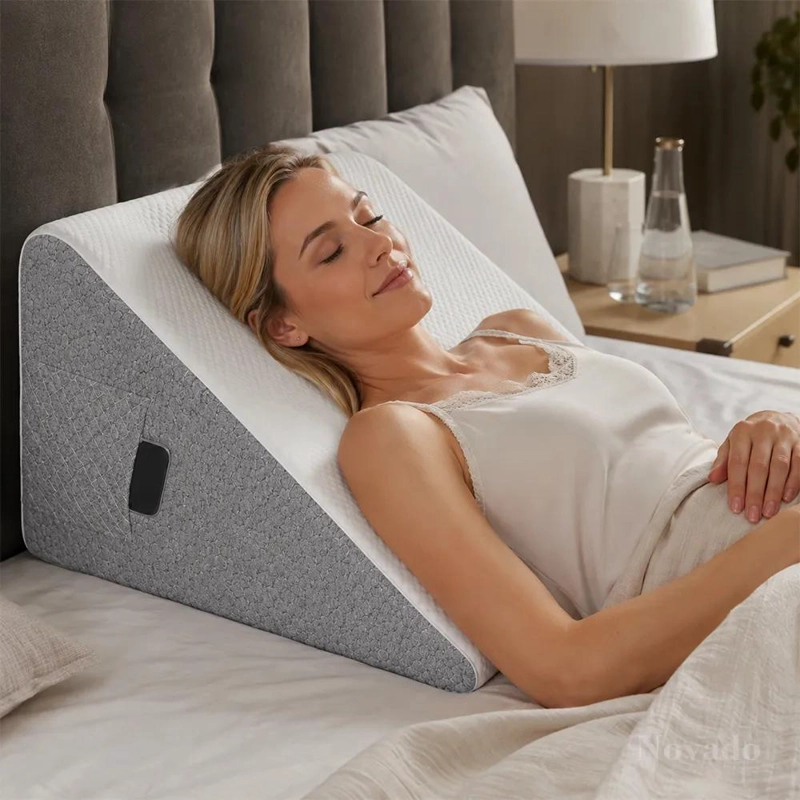 ALMOHADA CUÑA TRIANGULAR DE ESPUMA VISCOELASTICA CON COJIN MEDIA LUNA PARA APOYO - 9
