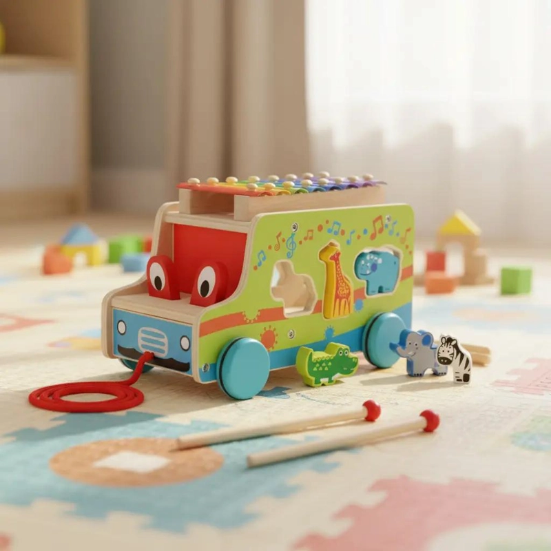 JUGUETE DIDACTICO DE MADERA MULTIFUNCIONAL PARA NIÑOS - 1