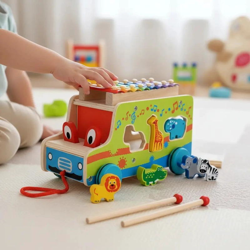JUGUETE DIDACTICO DE MADERA MULTIFUNCIONAL PARA NIÑOS - 2