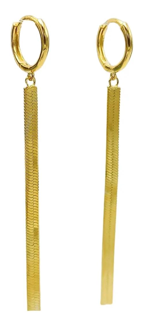 AROS LARGOS HUGGIES DE PLATA 925 CON TEJIDO DE SERPIENTE - 1
