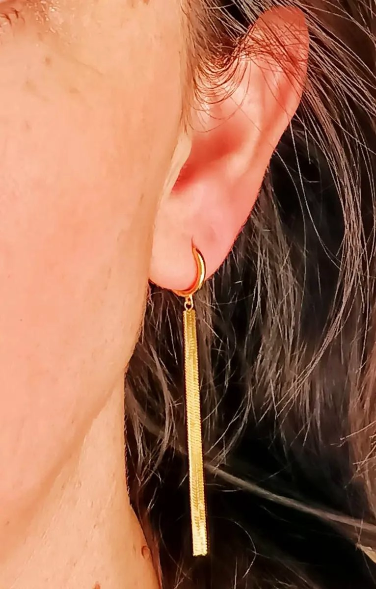 AROS LARGOS HUGGIES DE PLATA 925 CON TEJIDO DE SERPIENTE - 3