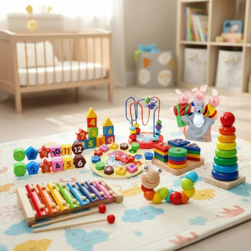 PACK DE JUGUETES DIDACTICOS DE MADERA PARA NIÑOS - 1