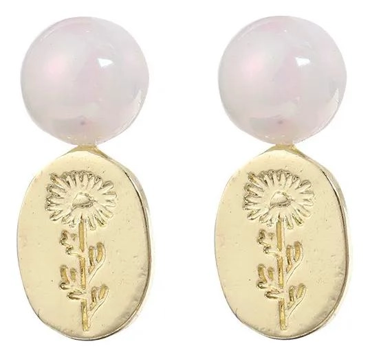 AROS DE FIESTA EN FORMA DE FLOR CON BASTAGO DE PLATA - 1