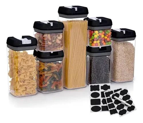 SET DE 7 CONTENEDORES ORGANIZADORES DE ALIMENTOS CON CIERRE HERME TICO - 5