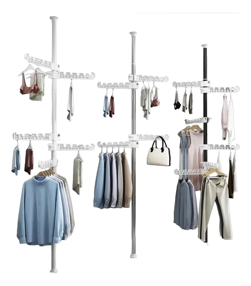 COLGADOR MULTIFUNCIONAL PARA ROPA CON GANCHOS GIRATORIOS - 1
