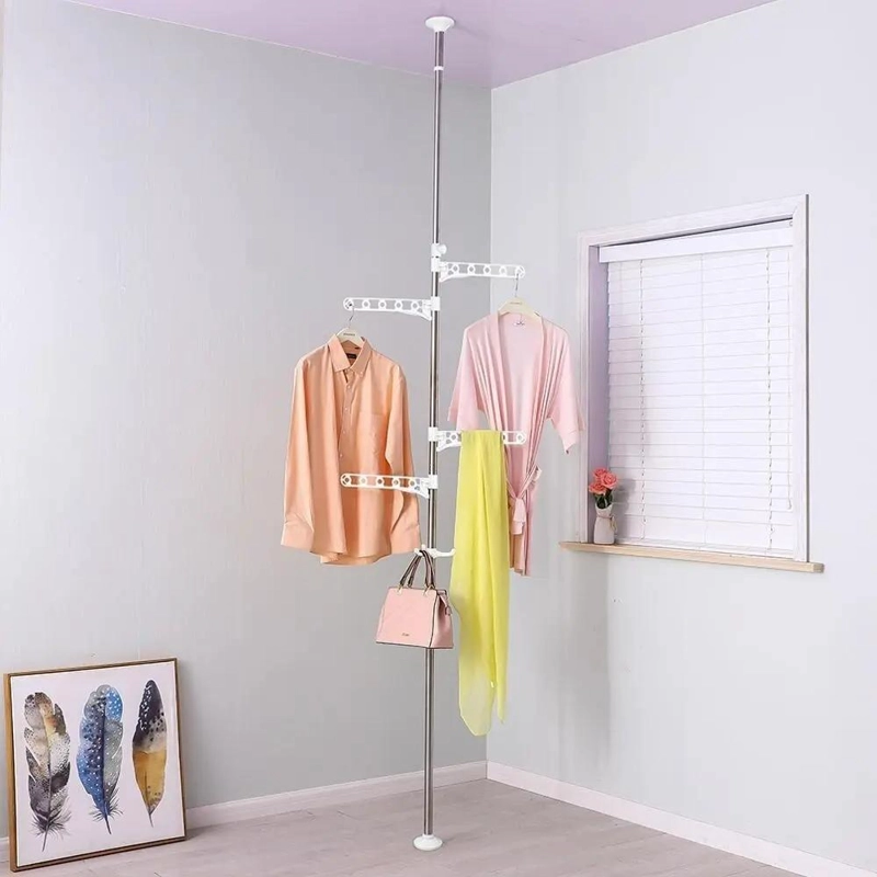 COLGADOR MULTIFUNCIONAL PARA ROPA CON GANCHOS GIRATORIOS - 2