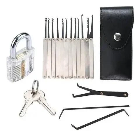 KIT DE 19 HERRAMIENTAS PARA CERRAJERIA Y CANDADO GRANDE - 6