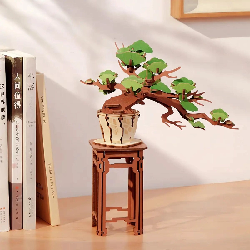 PUZZLE 3D DE MADERA BONSAI DE PINO PARA ARMAR - 2