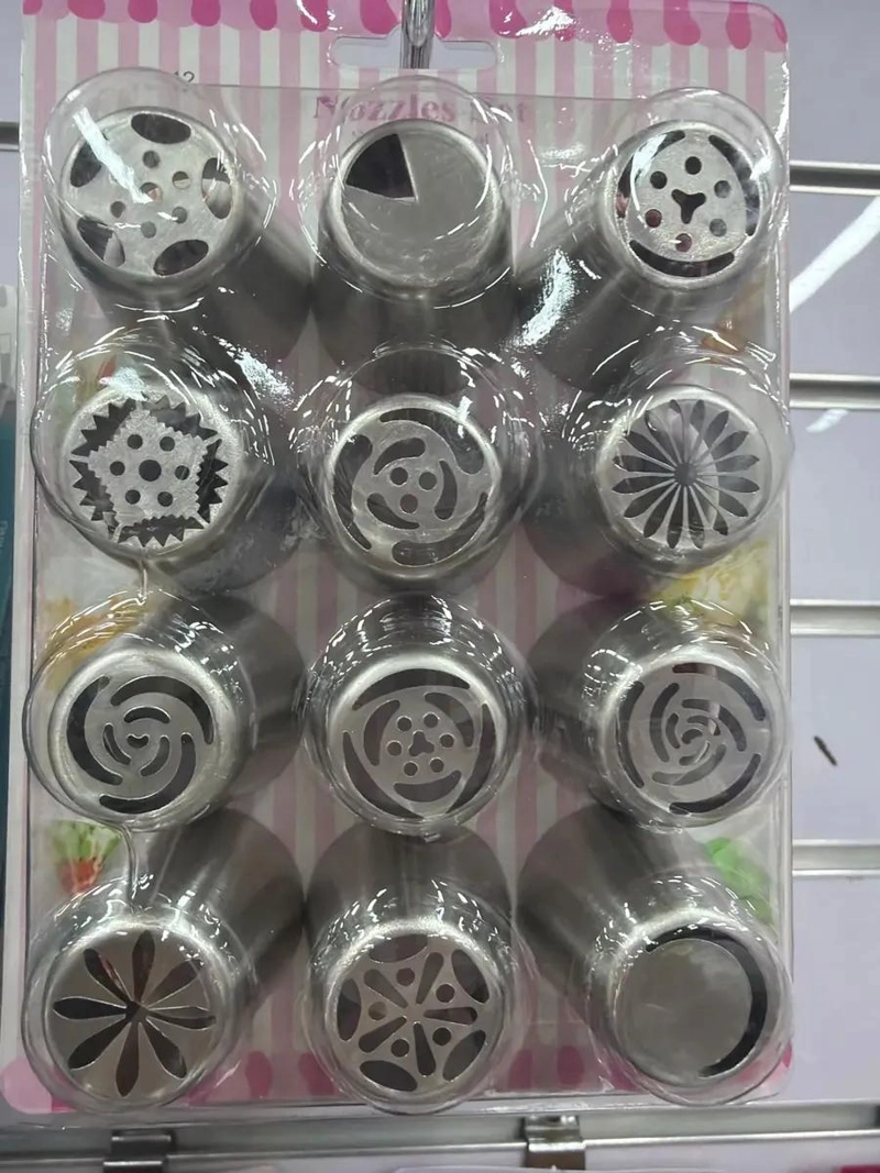 SET DE 12 BOQUILLAS RUSAS GRANDES PARA DECORACION DE TORTAS - 3