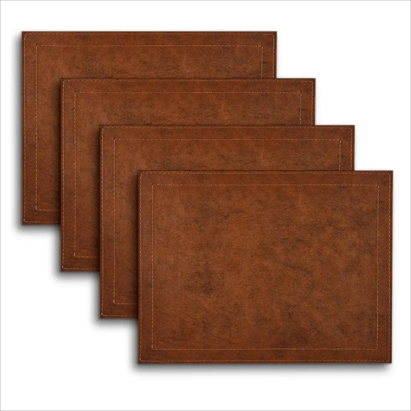 SET DE 4 INDIVIDUALES DE MESA EN ECOCUERO HABANO - 7