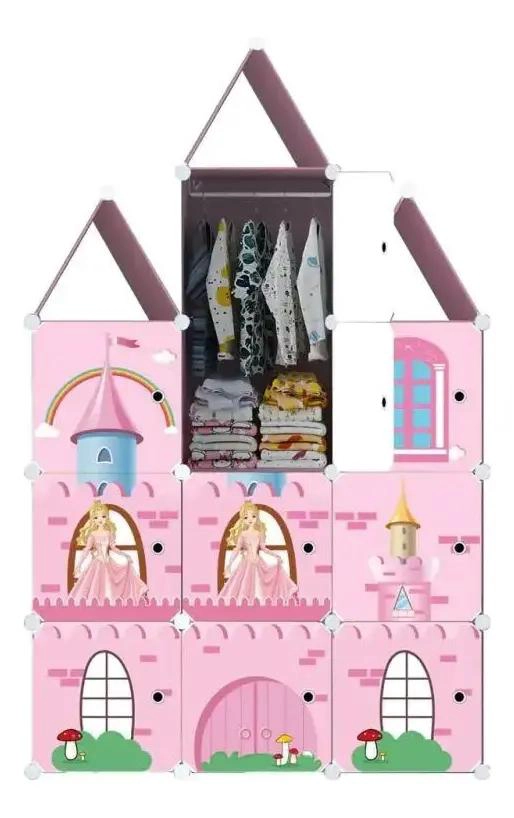 ARMARIO INFANTIL ARMABLE DE CUBOS COLORIDOS PARA NIÑAS - 1
