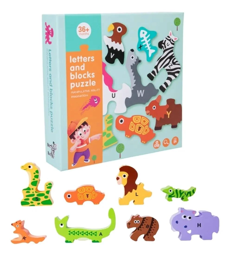 ROMPECABEZAS 3D DE ANIMALES DE MADERA PARA NIÑOS - 1