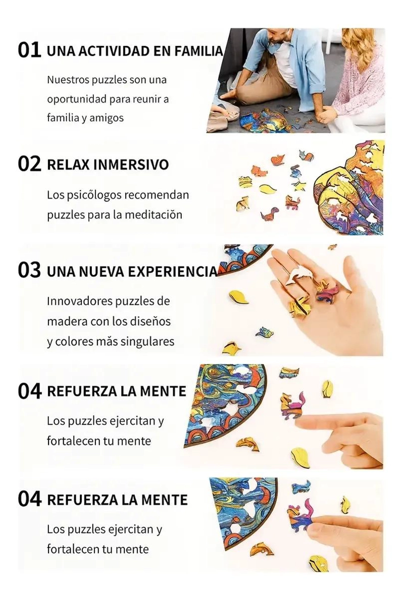 PUZZLE DE MADERA CON DISEÑO DE LOBO PARA DESAFIOS CREATIVOS - 2