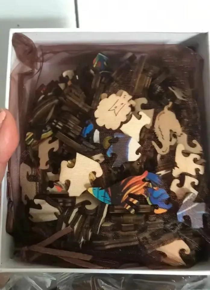 PUZZLE DE MADERA CON DISEÑO DE LOBO PARA DESAFIOS CREATIVOS - 4
