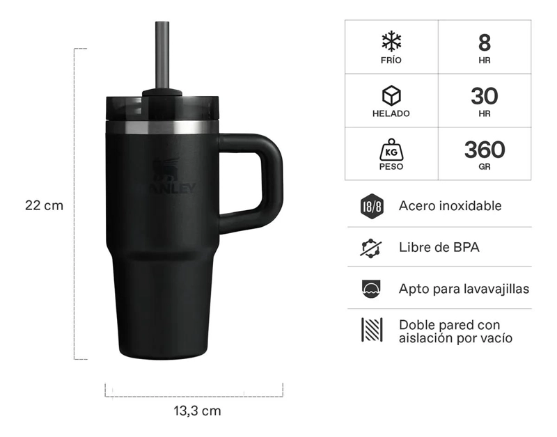 VASO TE RMICO QUENCHER ADVENTURE 591 ML COLOR NEGRO - 1