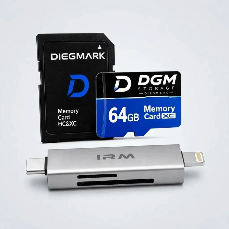KIT DE MEMORIA MICRO SDXC 64GB CON ADAPTADOR Y LECTOR - 7