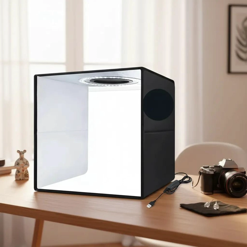 CAJA DE LUZ PORTATIL PARA FOTOGRAFIA 30X30CM CON FONDOS - 3