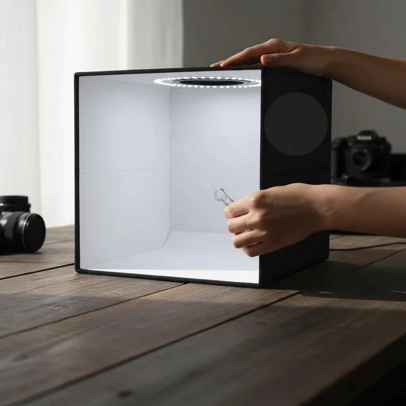 CAJA DE LUZ PORTATIL PARA FOTOGRAFIA 30X30CM CON FONDOS - 4