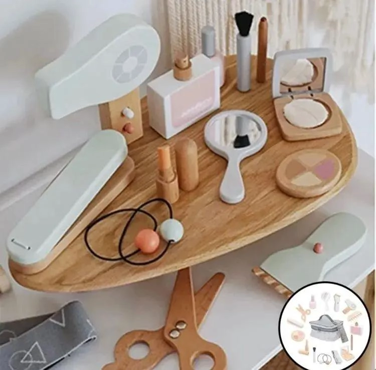 JUEGO DE PELUQUERIA DE MADERA PARA NIÑOS Y NIÑAS - 2