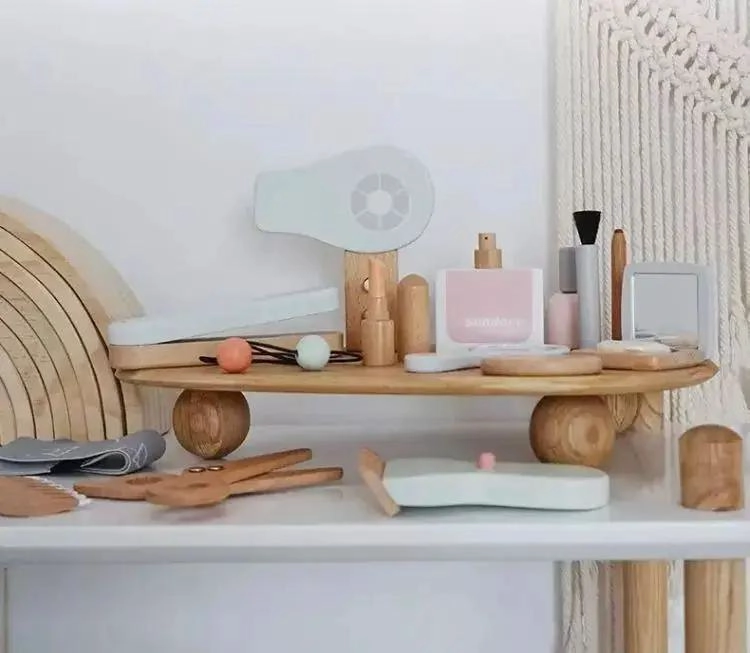 JUEGO DE PELUQUERIA DE MADERA PARA NIÑOS Y NIÑAS - 4