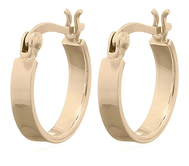 ARGOLLAS DE PLATA 925 BAÑADAS EN ORO 18K DE 15MM - 1