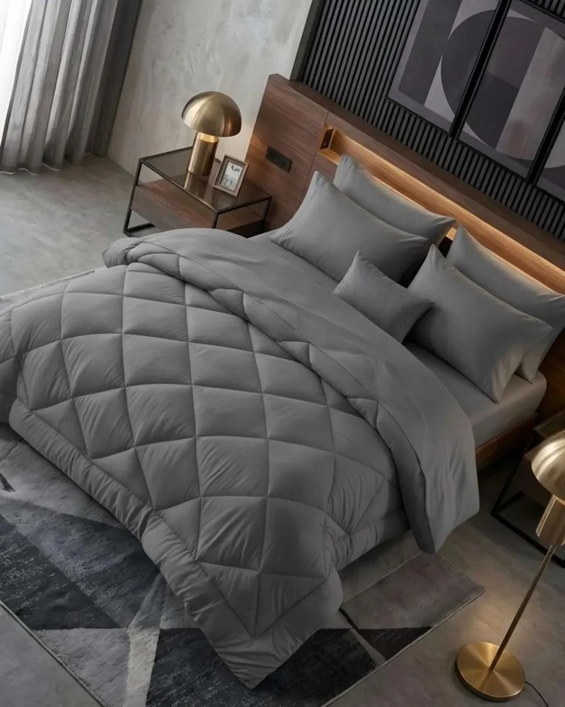PLUMON NORDICO ACOLCHADO CON DISEÑO DE DIAMANTES PARA CAMA KING - 3