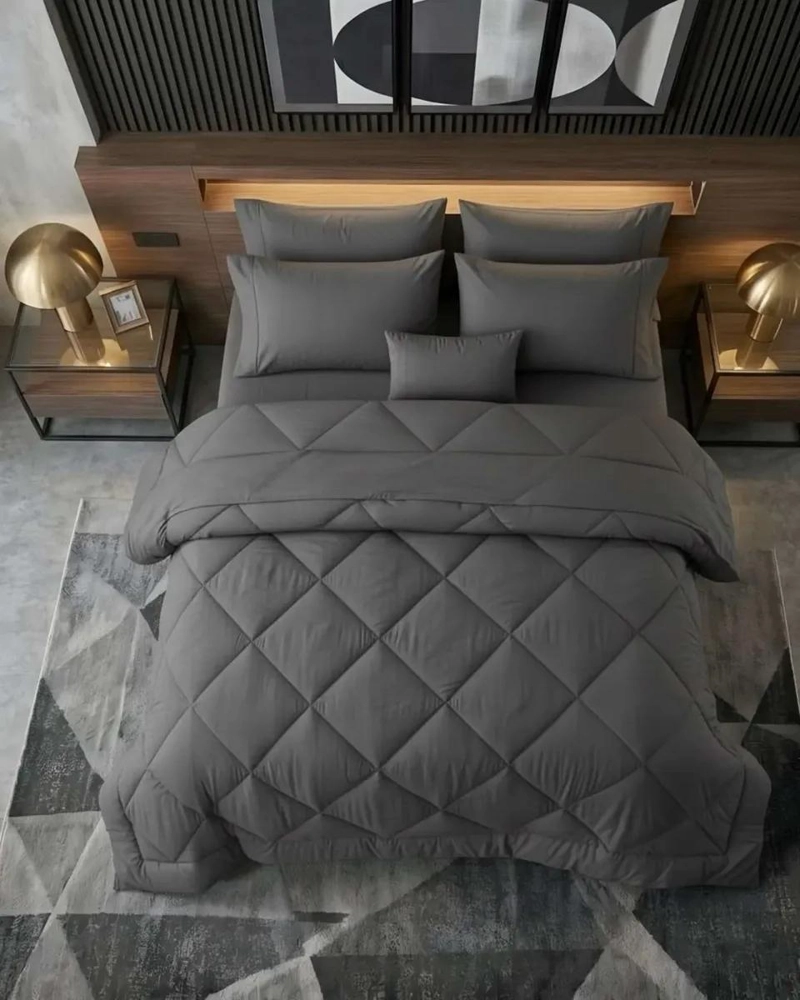 PLUMON NORDICO ACOLCHADO CON DISEÑO DE DIAMANTES PARA CAMA KING - 5