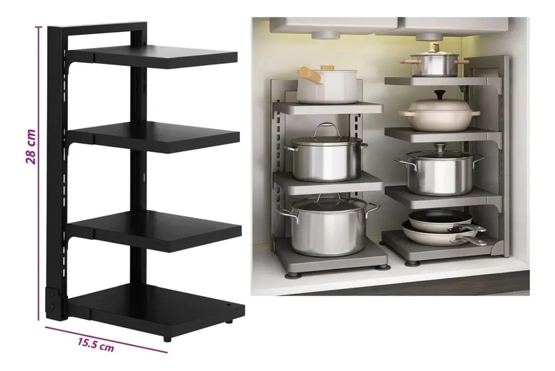 ORGANIZADOR DE COCINA VERTICAL PARA OLLAS Y SARTENES DE 4 NIVELES - 2